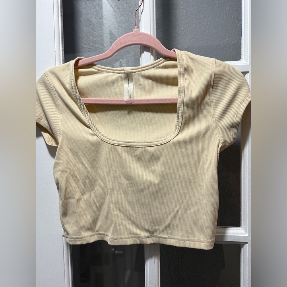 NWOT Outdoor Voices Ribbed Short Sleeve Cropped Tee - Picture 6 of 10